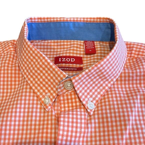 Izod Mens Orange And White Shirt - Picture 1 of 6
